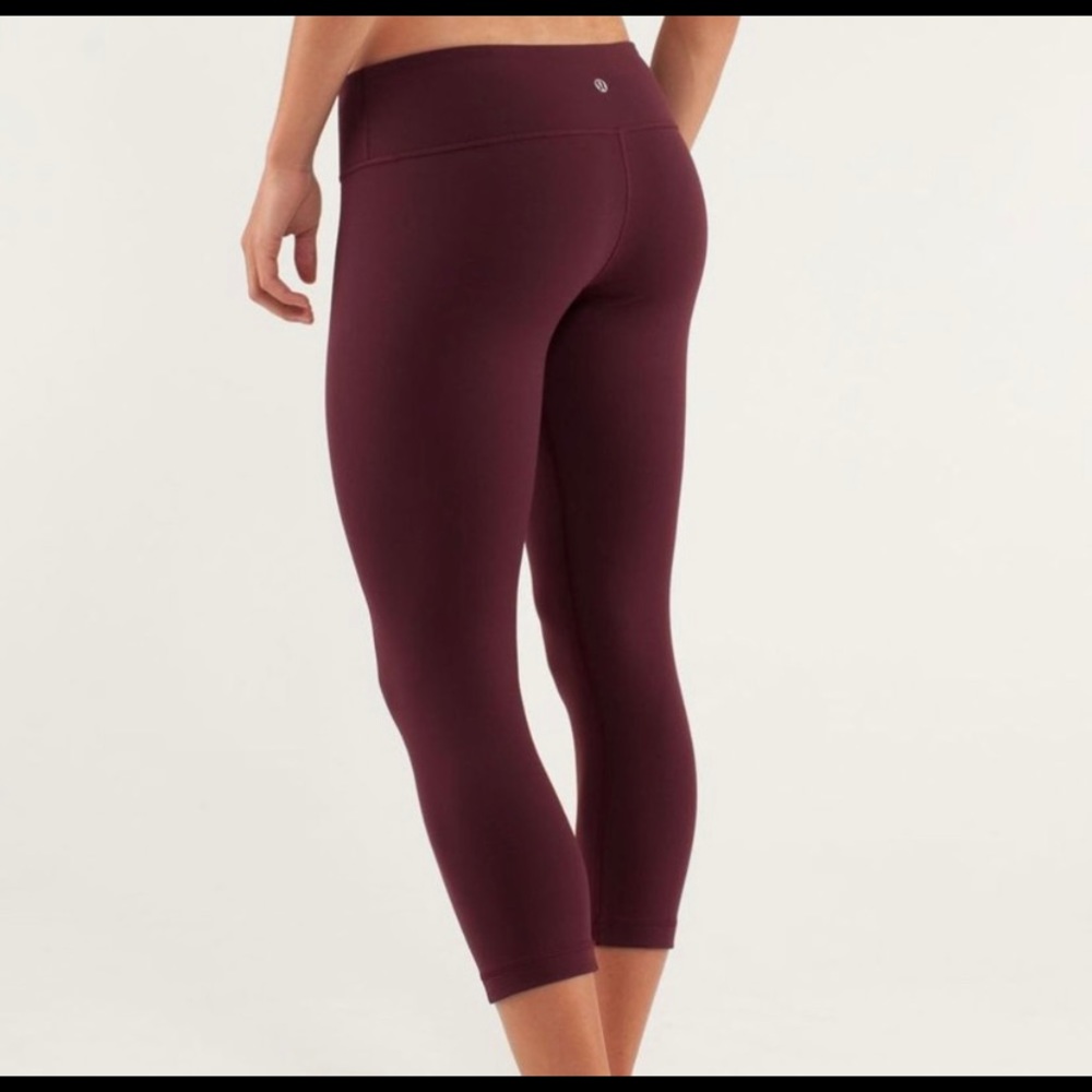 Lululemon Wunder Under Crop Bordeaux Drama 4